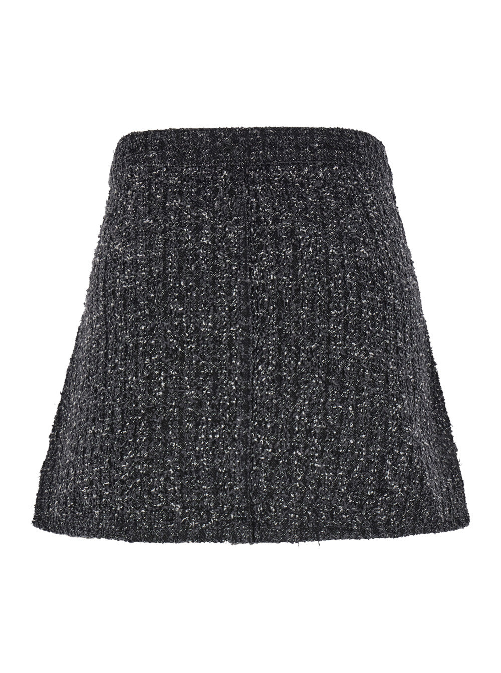Black Flared Mini Skirt With Bow Detail And Crystal Embellishments Denim Woman