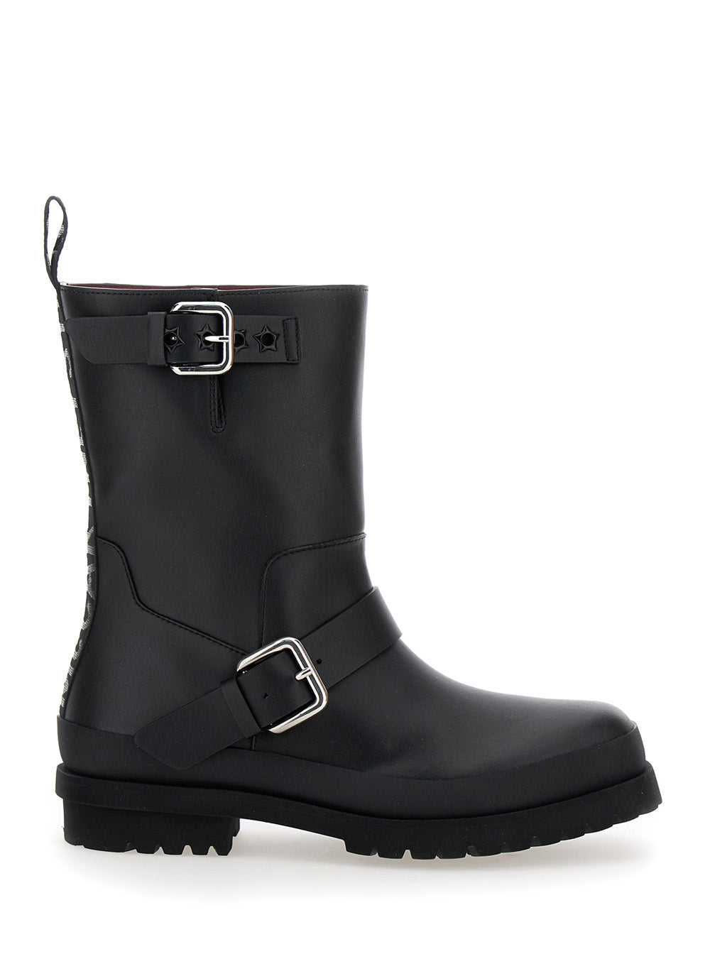 Trace Black Ankle Boots With Buckle Tech Fabric Woman