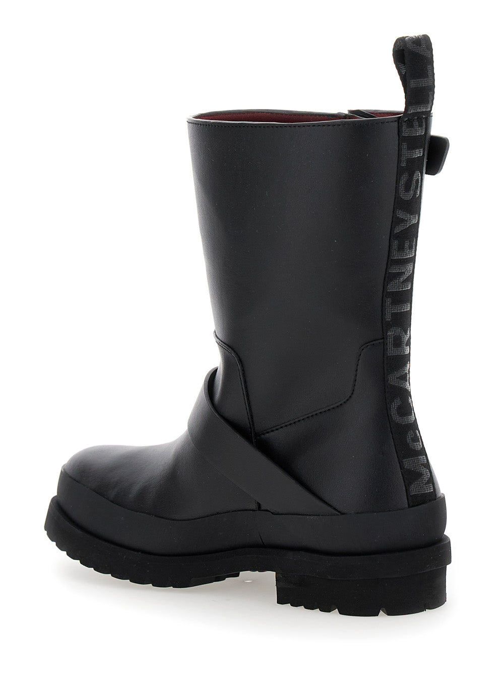 Trace Black Ankle Boots With Buckle Tech Fabric Woman