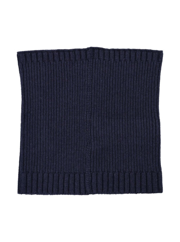 Blue Ribbed Scarf Wool Mix Boy Blu Scarfs And Foulards