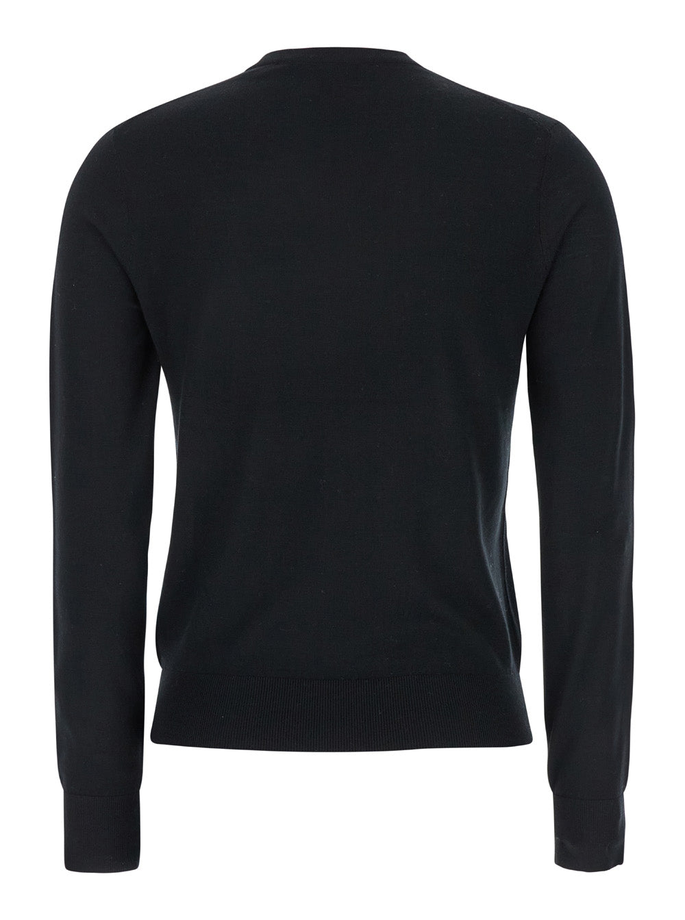 Black Crewneck Sweater Wool Woman Jersey