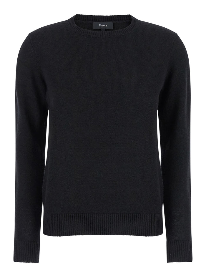 Black Crewneck Sweater Cashmere Woman Jersey