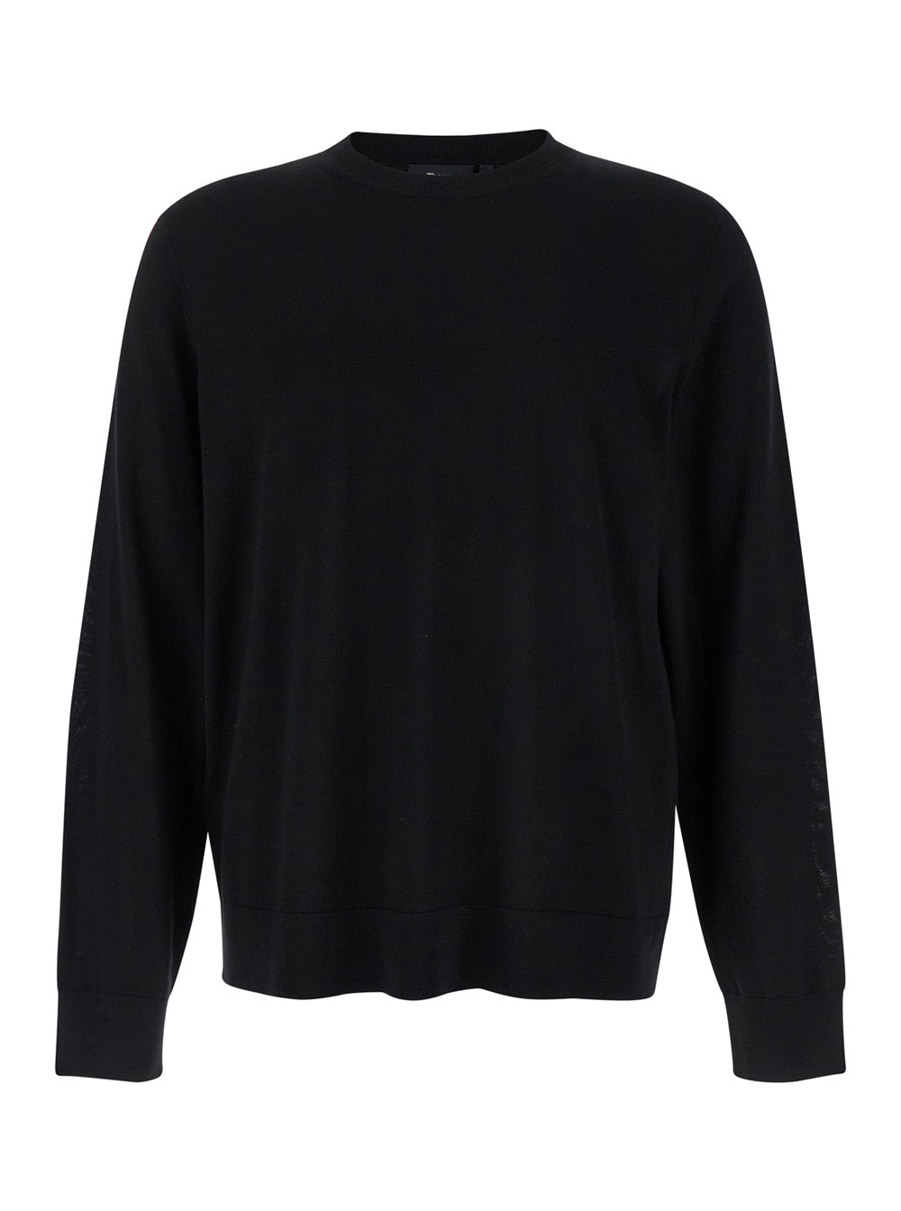 Black Crewneck Sweater Wool Man Jersey
