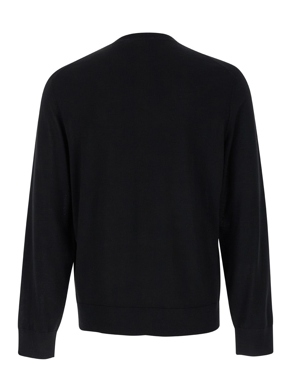 Black Crewneck Sweater Wool Man Jersey