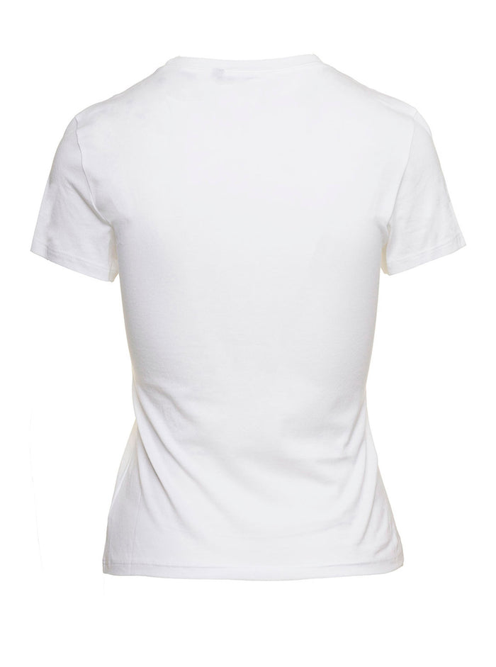 Fitted White Crewneck T-Shirt Cotton Woman Tshirts And Polo Shirts