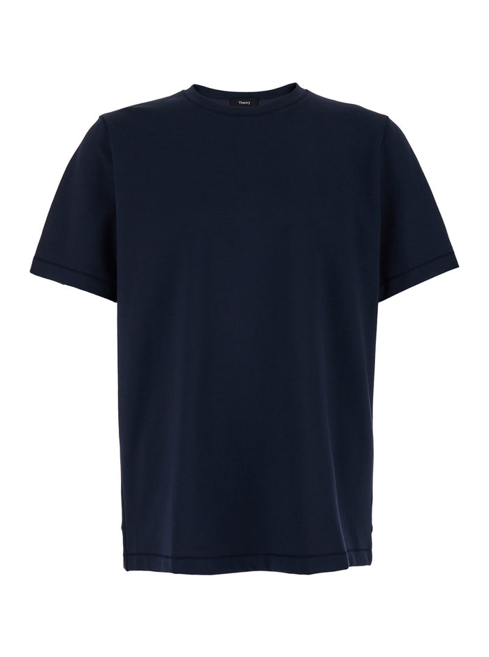 Blue Crewneck T-Shirt Jersey Man Blu Tshirts And Polo Shirts