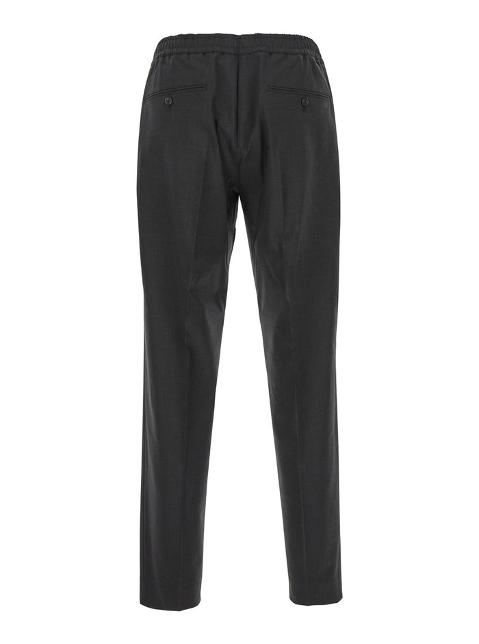 Larin Grey Pants With Elastic Waistband Tech Fabric Man Trousers