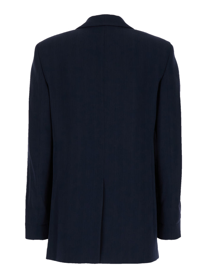 Blue Single-Breasted Jacket With Shawl Collar Cady Woman Blu Blazers