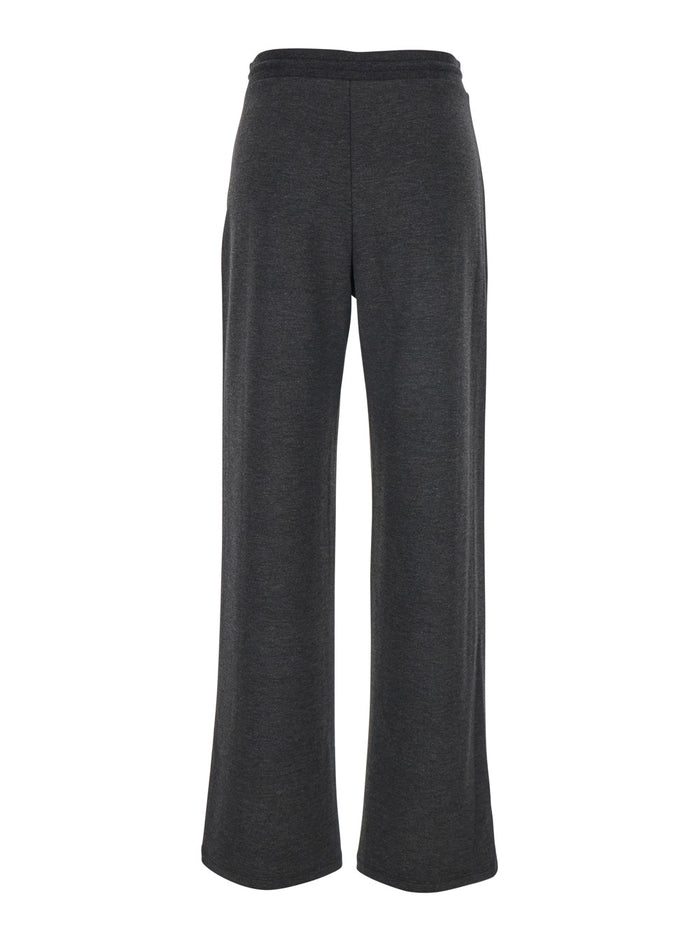 Grey Drawstring Pants Stretch Fabric Woman Viscose Elastane Polyamide Trousers