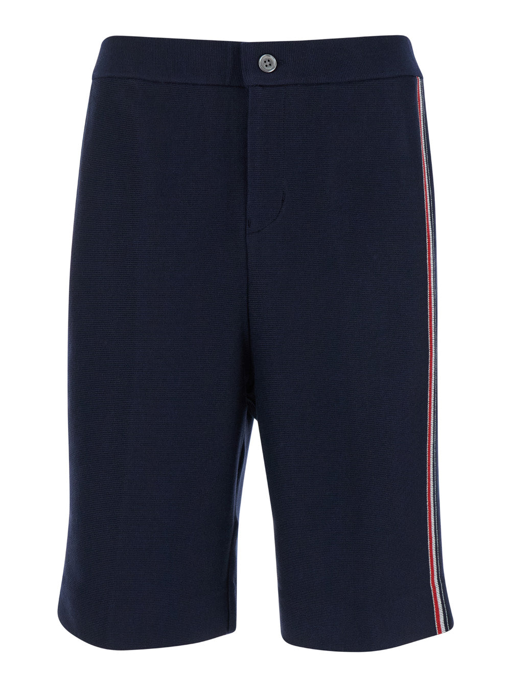 Blue Bermuda Shorts With Rwb Stripe Detail Cotton Man Blu And