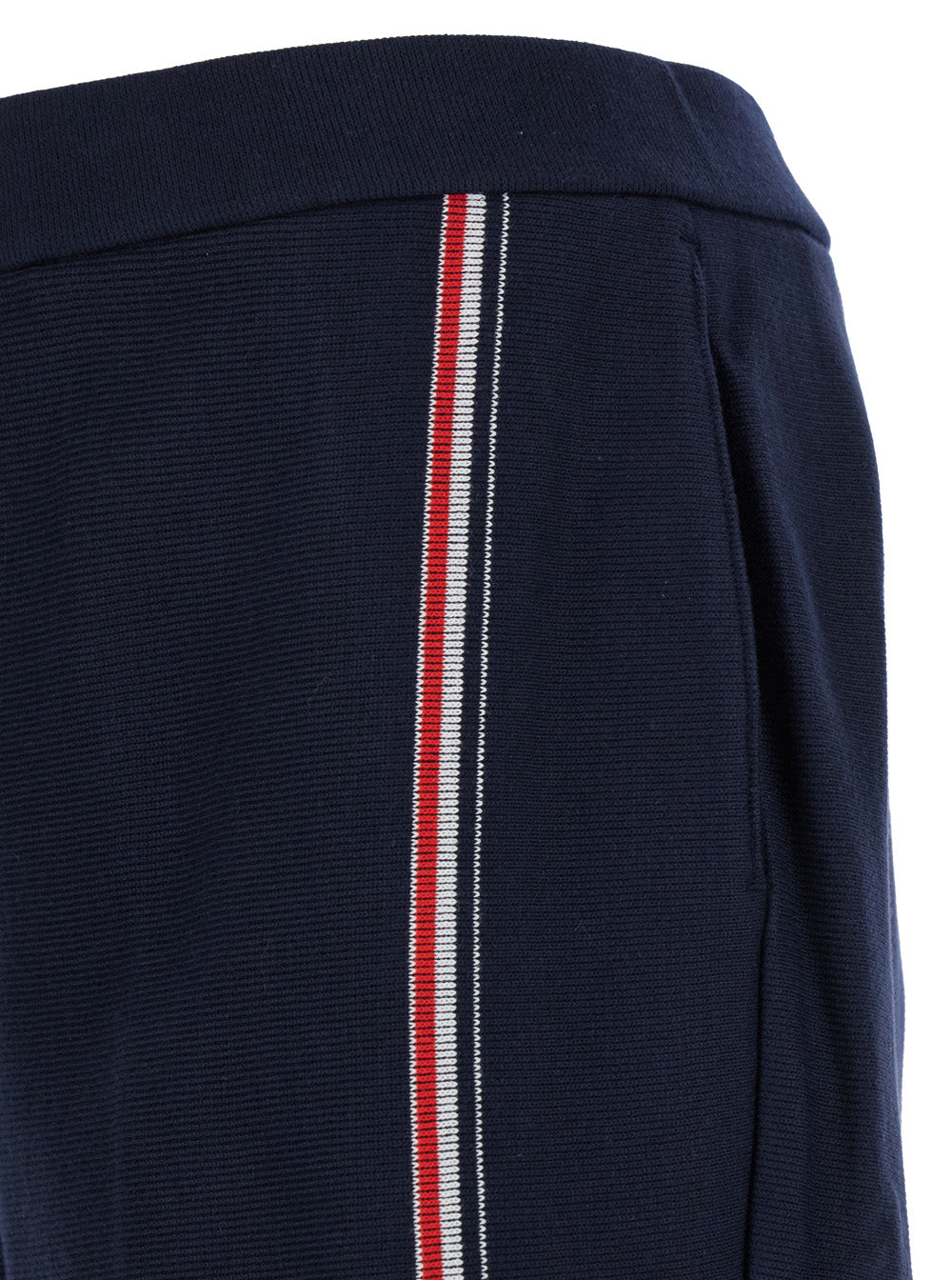 Blue Bermuda Shorts With Rwb Stripe Detail Cotton Man Blu And
