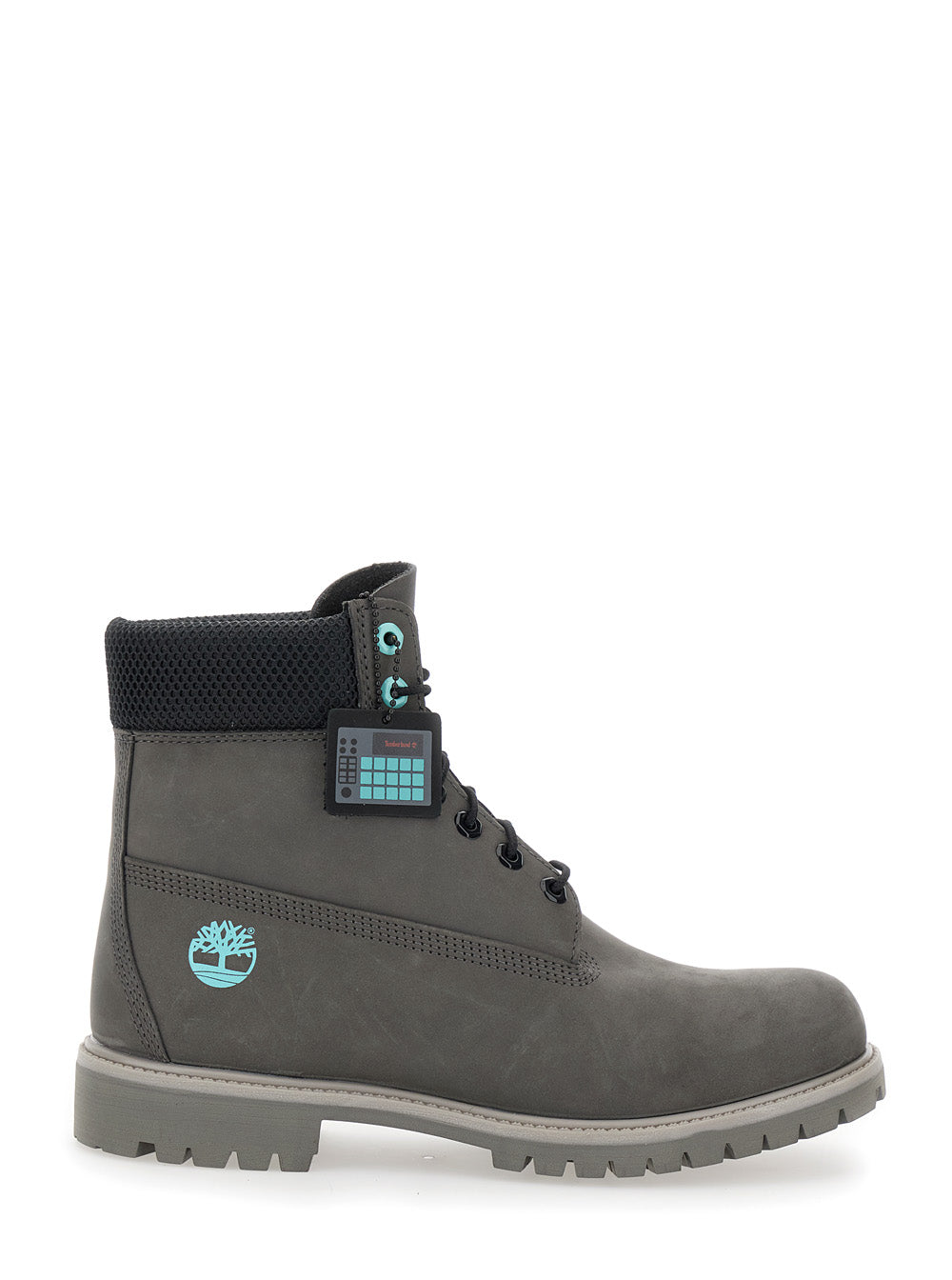 Timberland Premium 6 Inch Lace Up Waterproof Boot Medium Grey Nubuck Calf Ankle