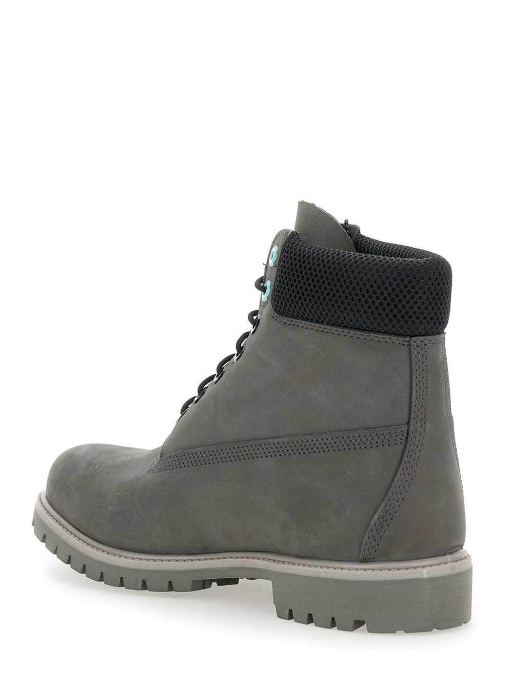 Timberland Premium 6 Inch Lace Up Waterproof Boot Medium Grey Nubuck Calf Ankle