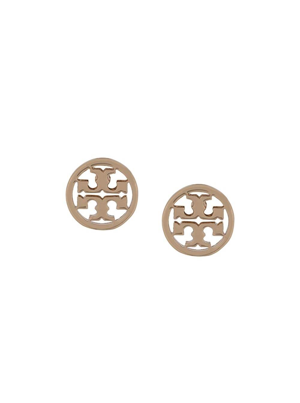 Gold-Colored Earrings With Logo Brass Woman Metallic Titanium