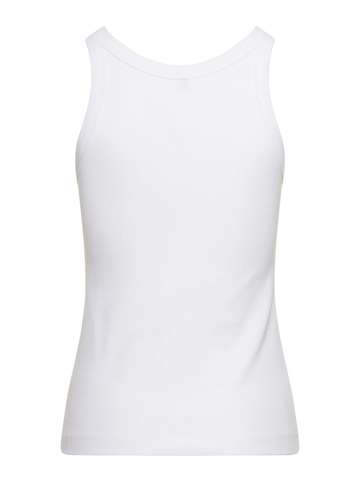 Espera U Neck Rib Tank Top Stretch Cotton Woman Toteme White Organic Elastane