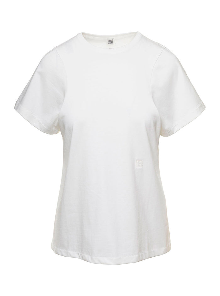 Crewneck T-Shirt White Cotton Woman Organic Tshirts And Polo Shirts