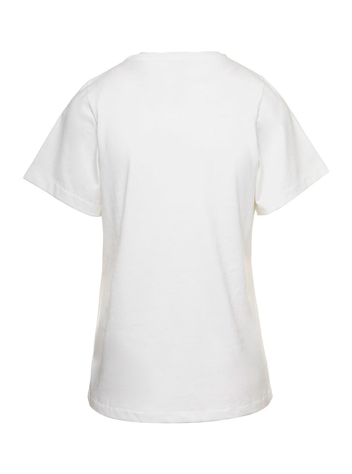Crewneck T-Shirt White Cotton Woman Organic Tshirts And Polo Shirts