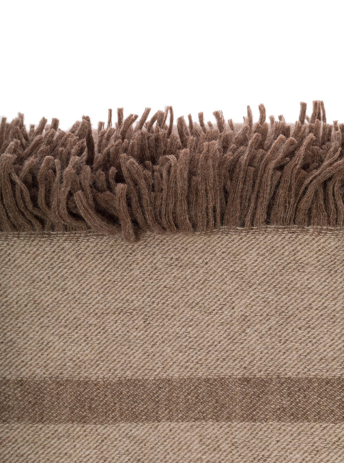 Beige Scarf With Monogram Print Wool And Cashmere Woman Brown Scarfs Foulards