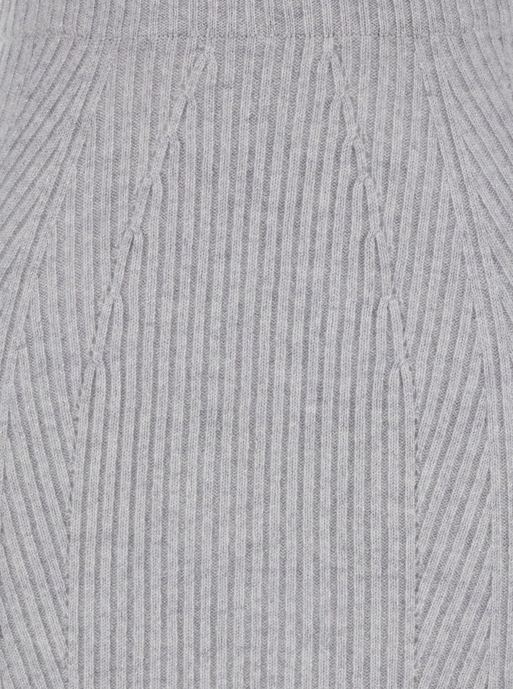 Midi Grey Skirt With Logo Patch Knit Woman Wool Kashmir Plm