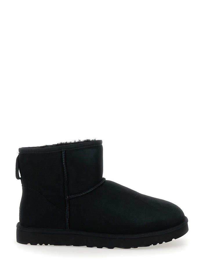 Classic Mini Ankle Boots With Panelled Design And Rubber Sole Suede Man Black Sheep Leather