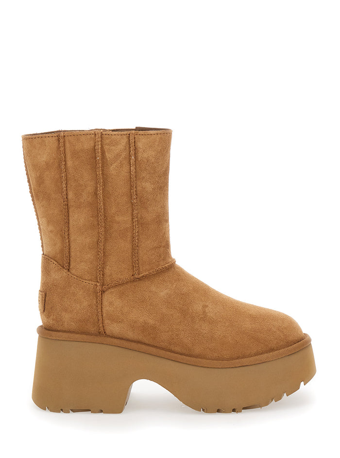 Brown Twin Seam New Heights Boots Suede Woman Beige Leather Ankle