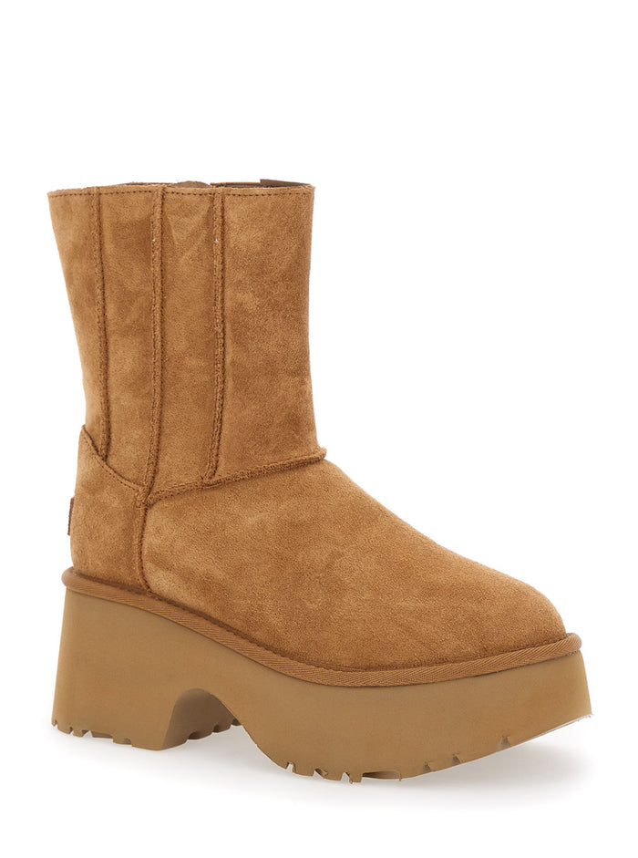Brown Twin Seam New Heights Boots Suede Woman Beige Leather Ankle