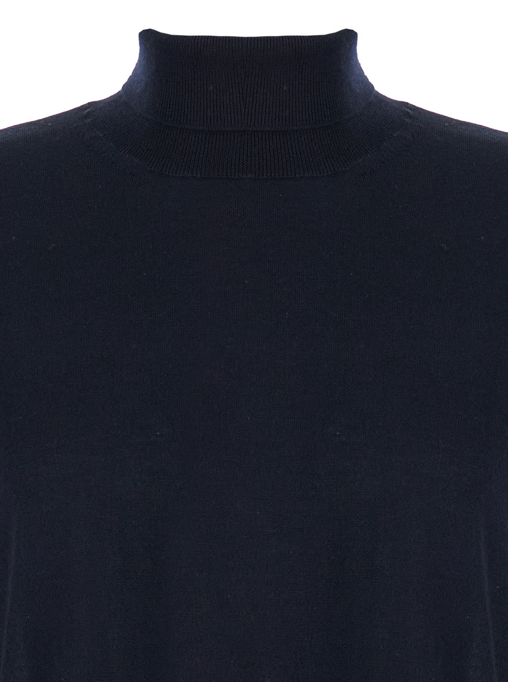 Blue High Neck Sweater in Wool Woman Blu Virgin Jersey
