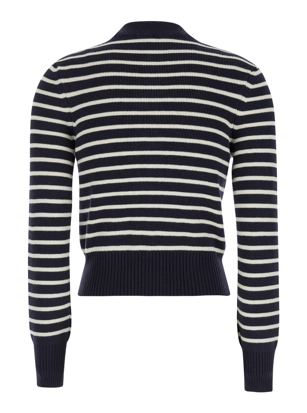 Sailor Blue Striped Cardigan Ribbed Cotton Blend Woman Blu :coton Laine Jersey