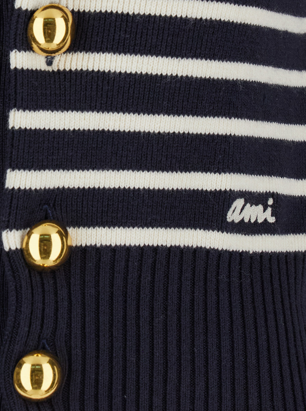 Sailor Blue Striped Cardigan Ribbed Cotton Blend Woman Blu :coton Laine Jersey