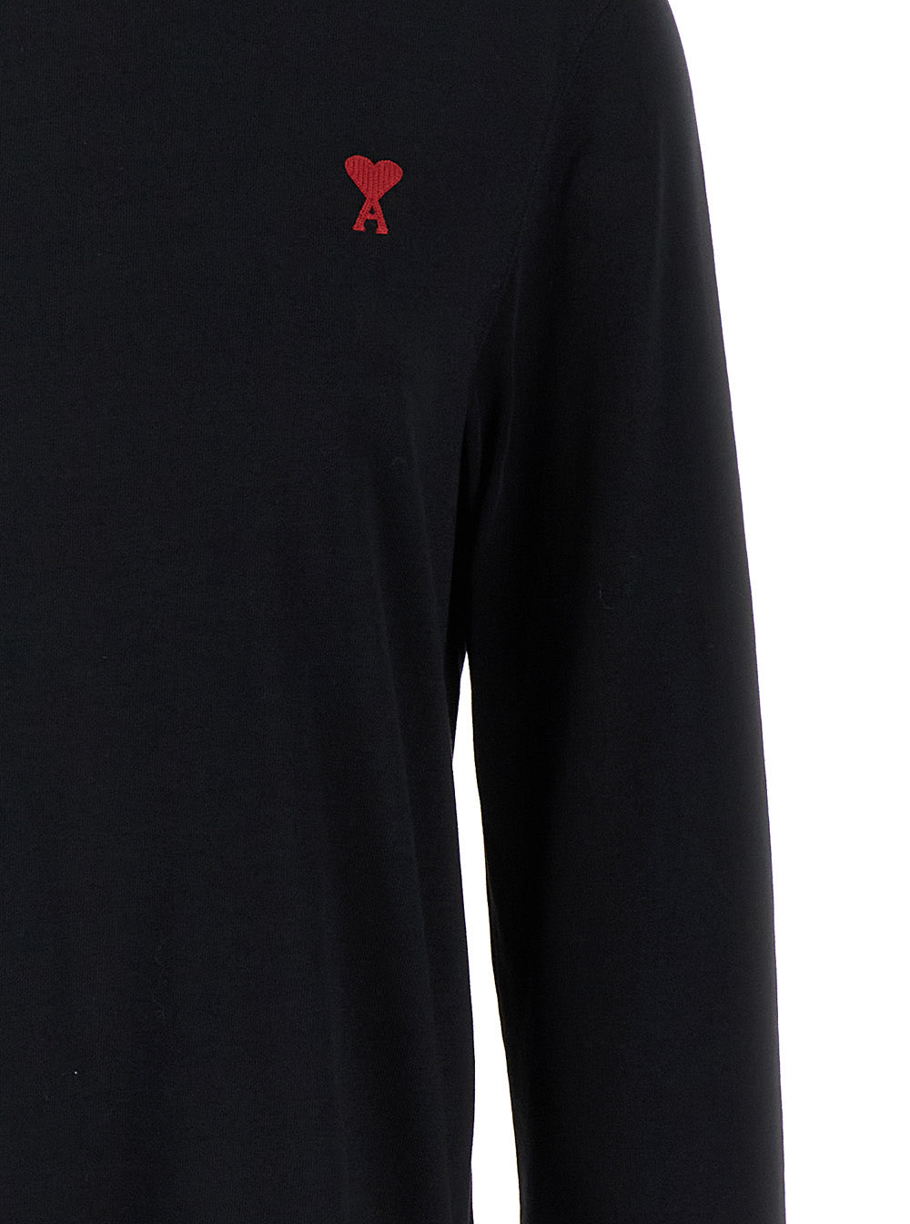 Black Long Sleeve T-Shirt With Adc Embroidery Cotton Woman Coton Jersey