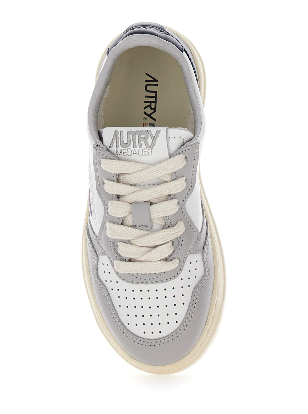 Medalist Low White Low-Top Sneakers With Logo Detail Leather Boy Cow