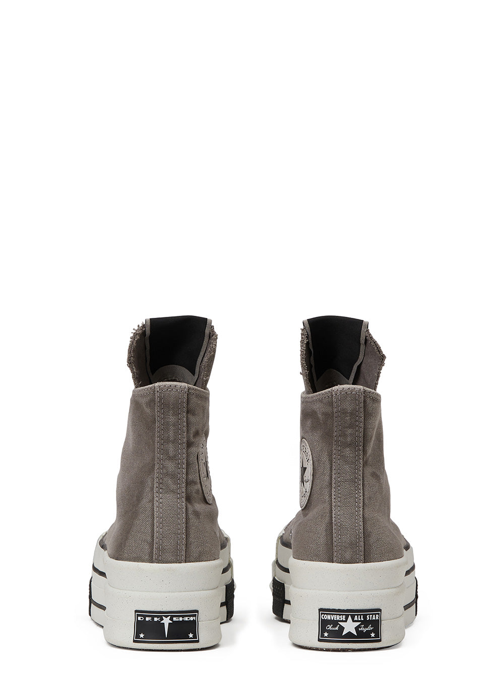 Dbl Drkstar Hi Concrete High Top Sneakers Overdyed Canvas Woman Grey Cotton
