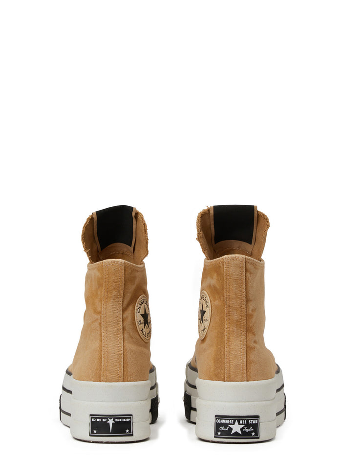 Dbl Drkstar Hi Blonde High Top Sneakers Overdyed Canvas Beige Cotton