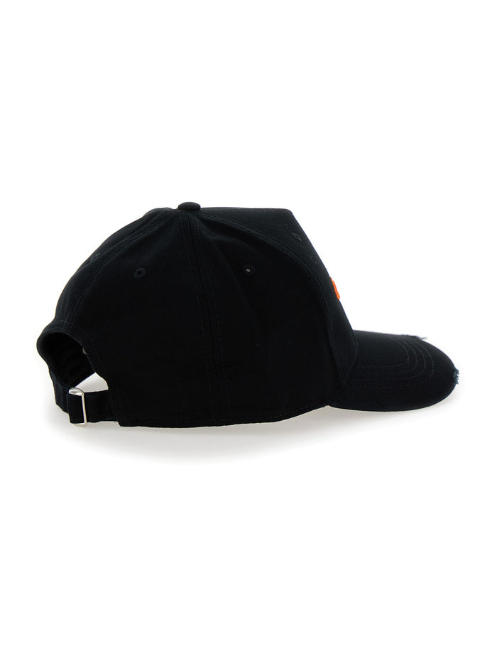 Black Baseball Cap With Cultura Embroidery Cotton Man Hats And Gloves