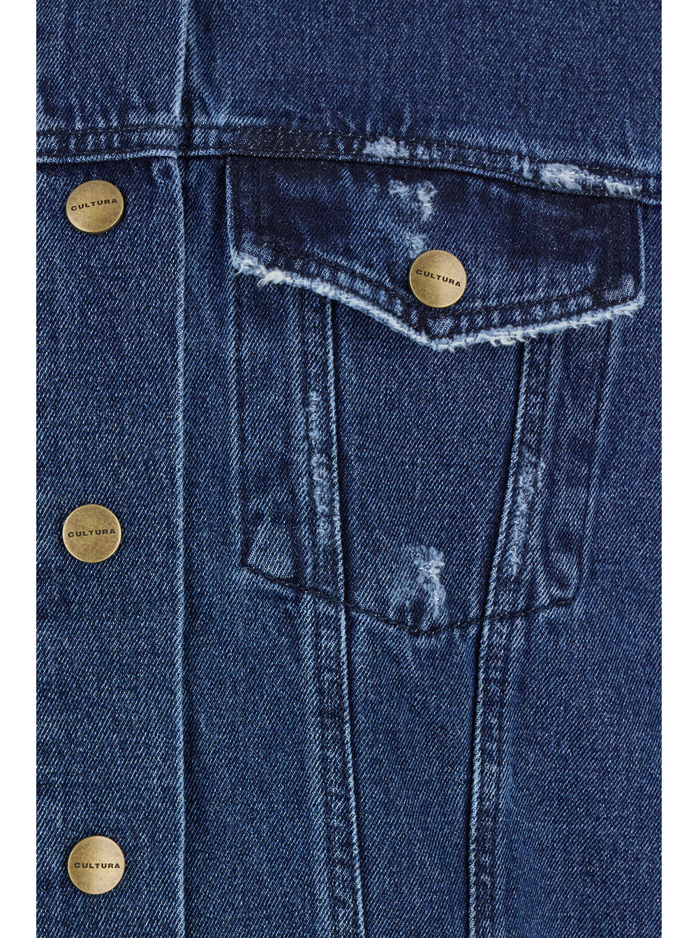 Blue Jacket with Branded Buttons in Denim Man Blu Outerwear
