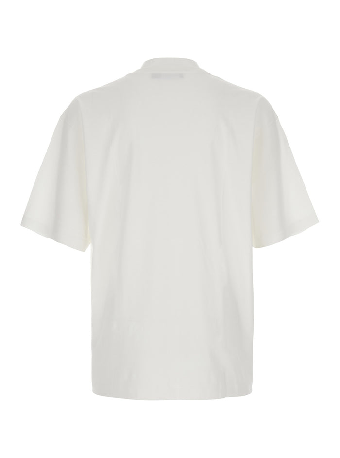 White Oversize T-Shirt with Maxi Logo on the Front in Cotton Man Tshirts And Polo Shirts