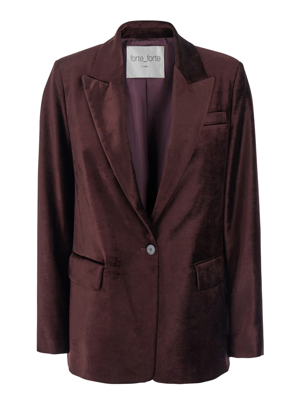 Brown Single-Breasted Jacket With Peak Revers Cotton Blend Woman Viscose Blazers
