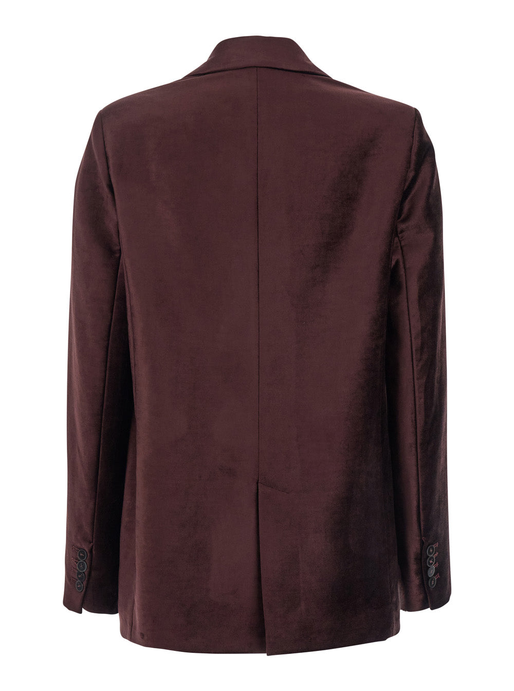 Brown Single-Breasted Jacket With Peak Revers Cotton Blend Woman Viscose Blazers