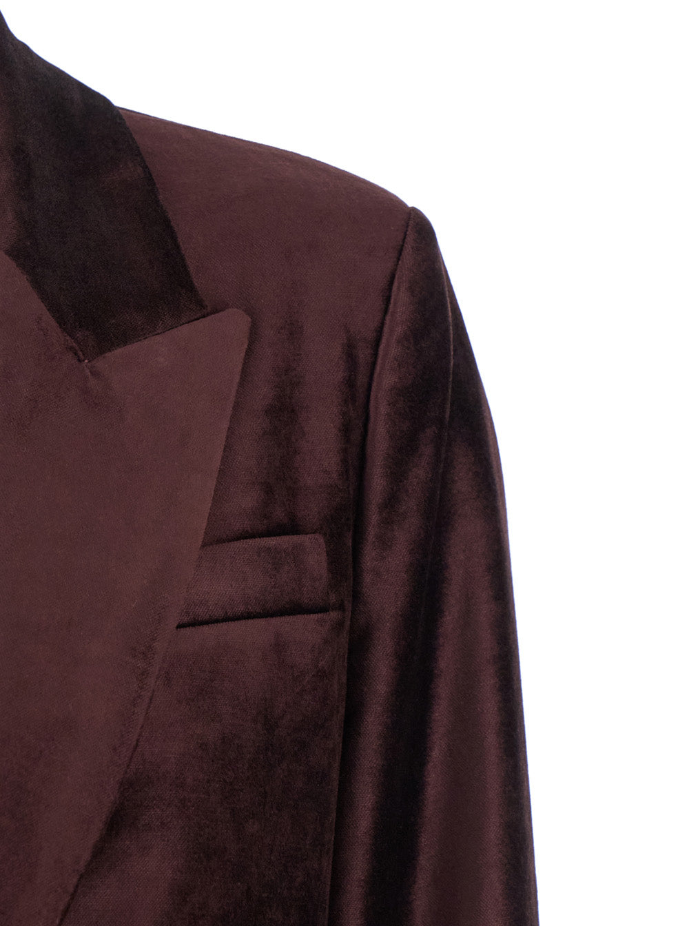 Brown Single-Breasted Jacket With Peak Revers Cotton Blend Woman Viscose Blazers
