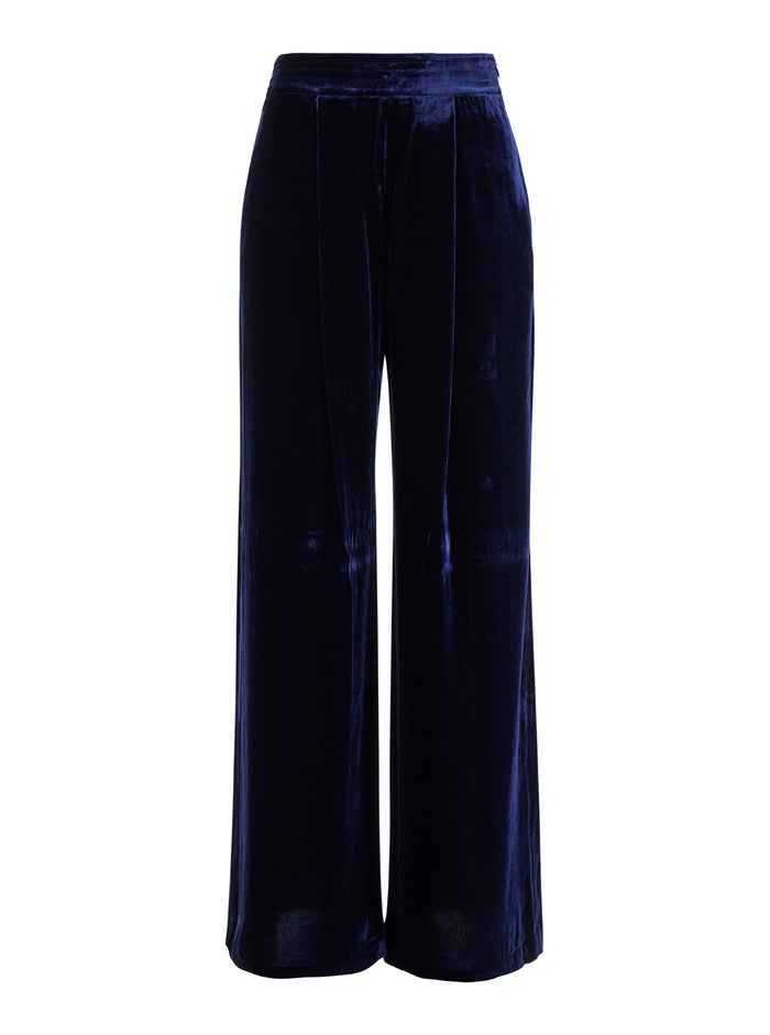 Pascal Blue Pants With Pences Viscose Blend Woman Blu Silk Trousers
