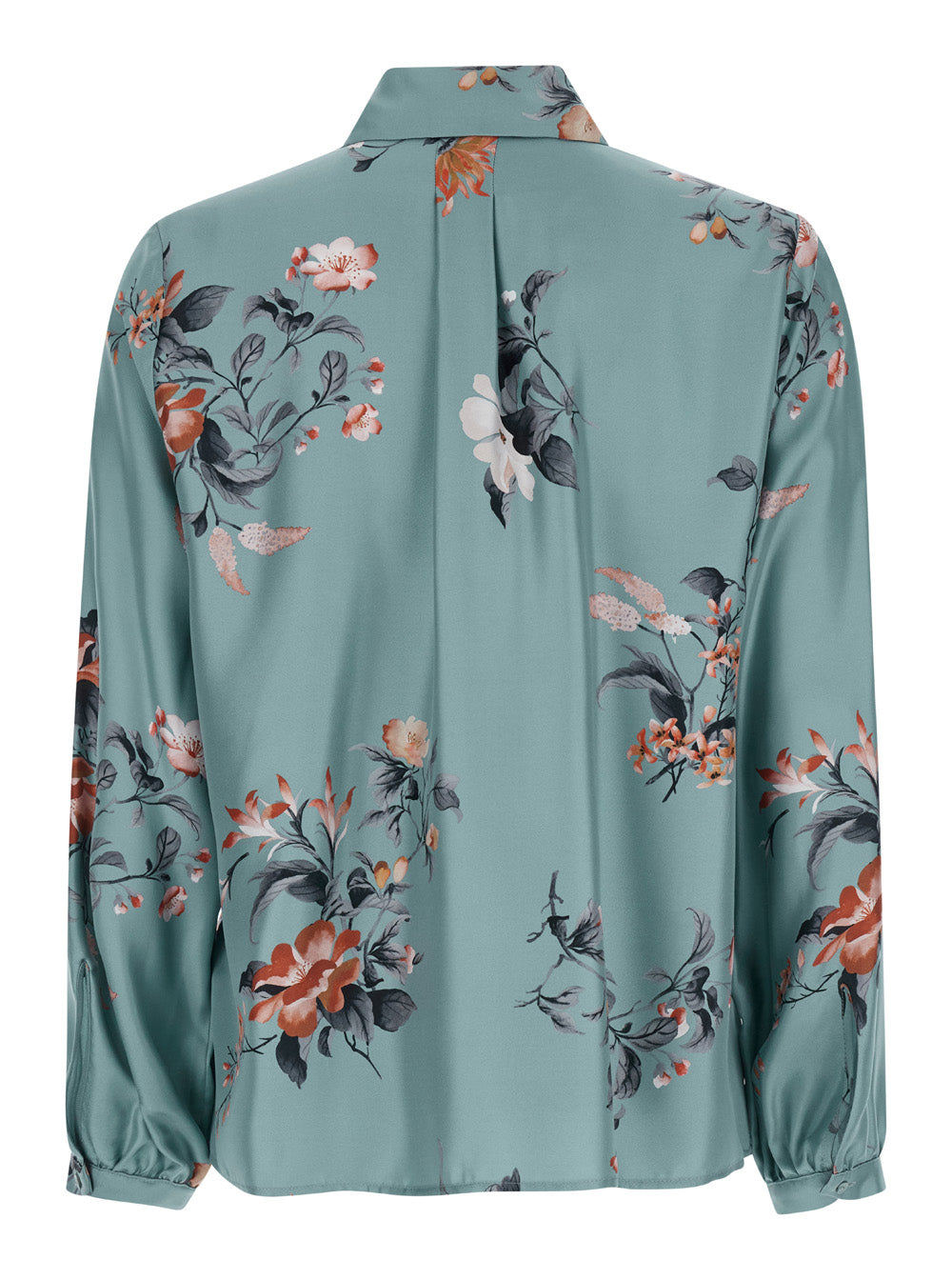 Ichigo Multicolor Shirt With Classic Collar And All-Over Floral Motif Silk Woman Blouses