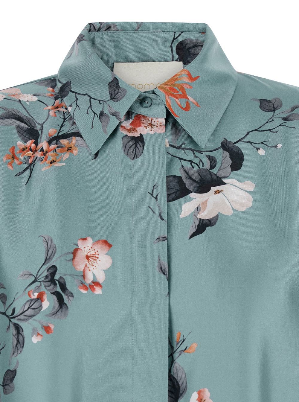 Ichigo Multicolor Shirt With Classic Collar And All-Over Floral Motif Silk Woman Blouses