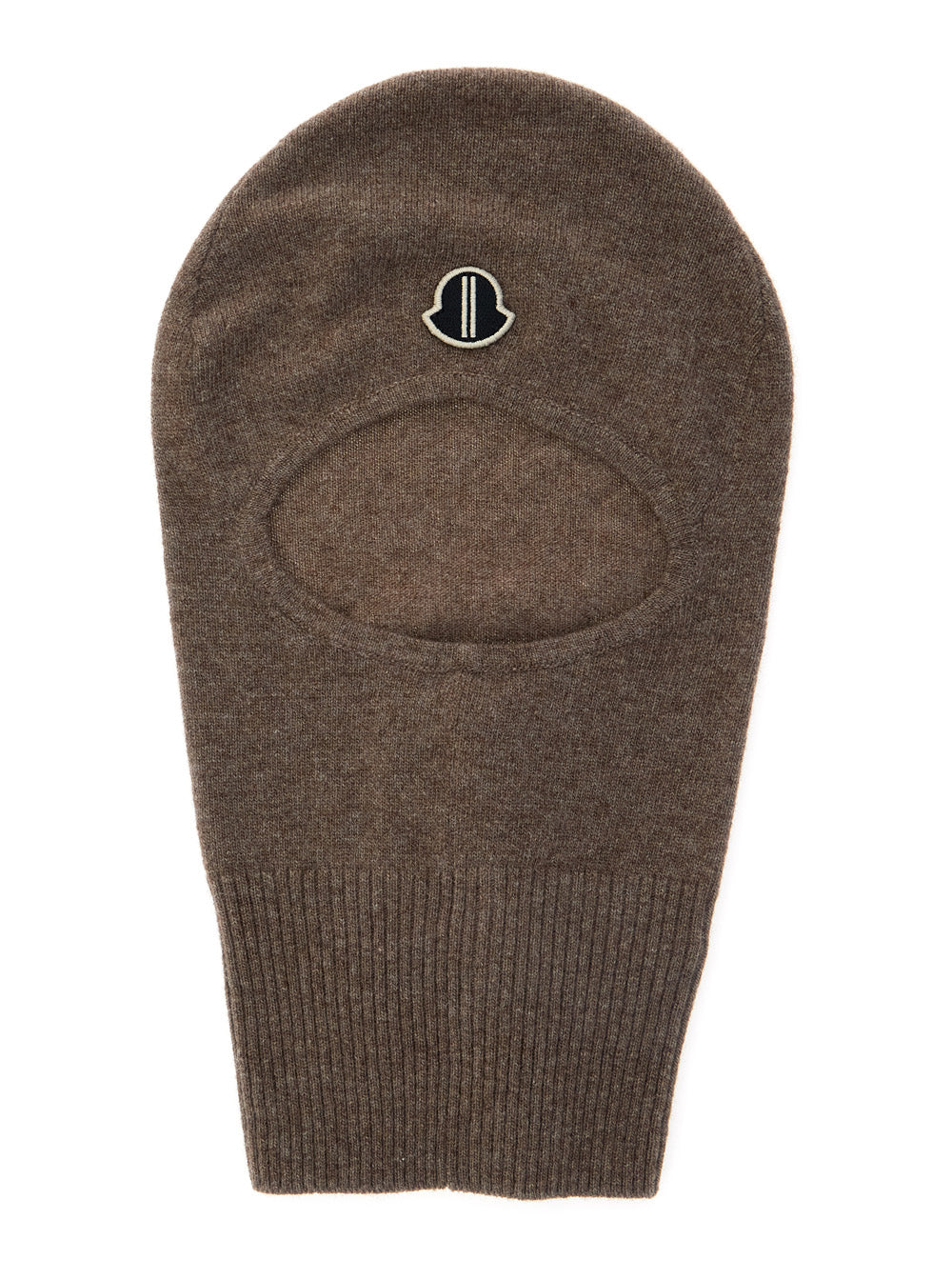 Brown Bataclava With Logo Patch On The Front Wool Woman Newwool Cashmere Hats And Gloves