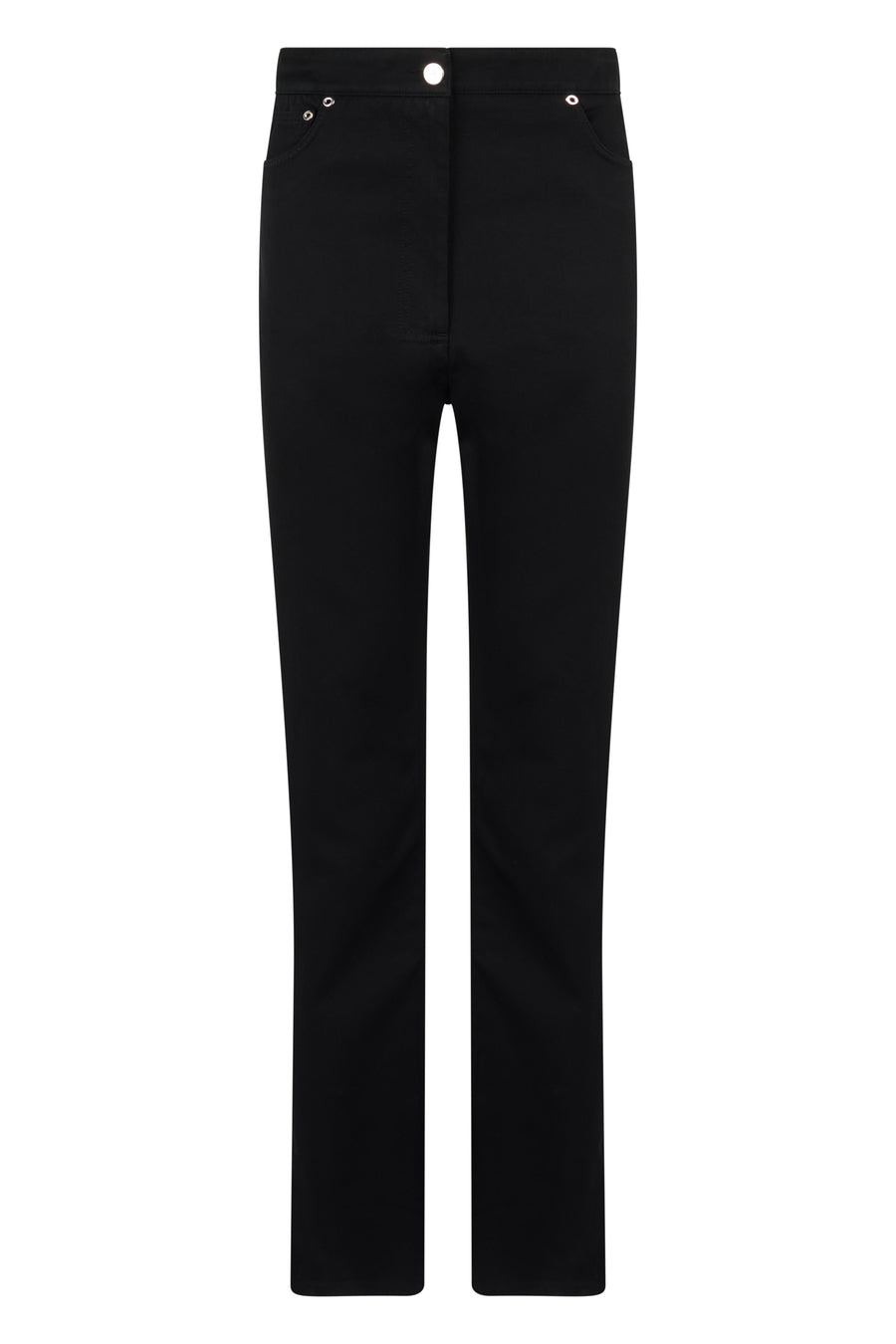 Straight-Leg Jeans Black Cotton