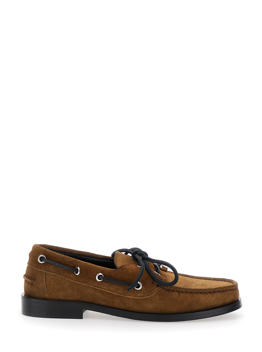 Brown Boat Shoes With Side Laces Suede Woman Loafers
