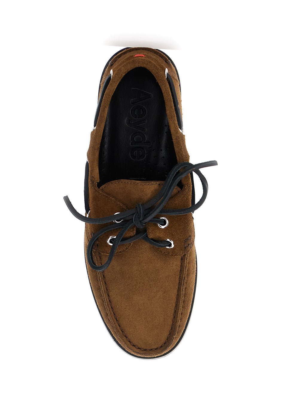 Brown Boat Shoes With Side Laces Suede Woman Loafers