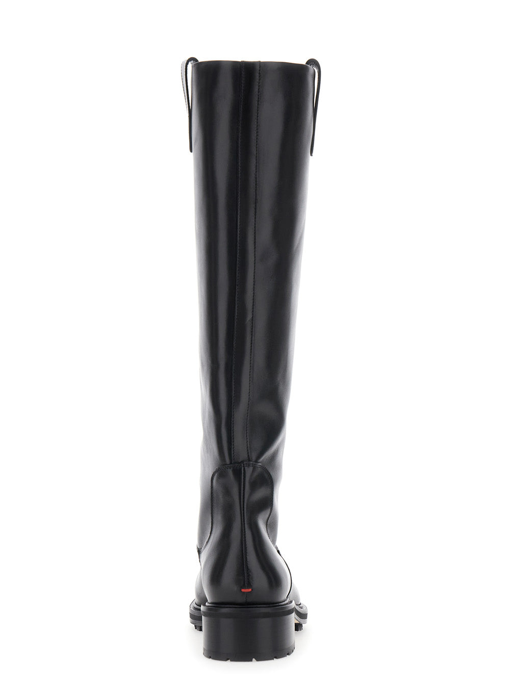 Henry Black Slip-On Knee Boots Leather Woman Calf
