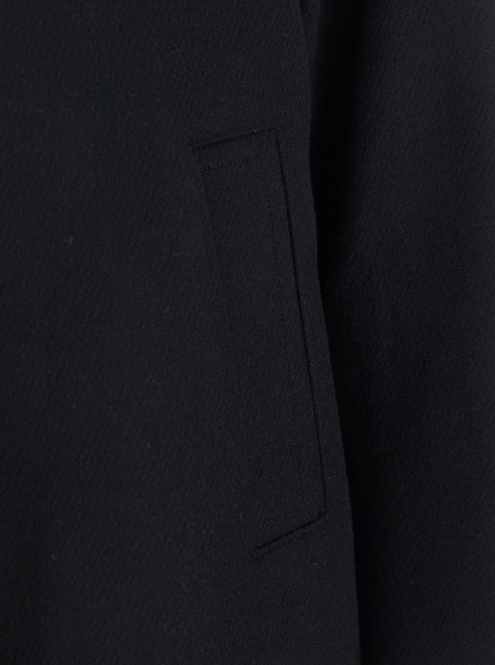 Regards Black Jacket with Front Zip Closure in Wool Blend Man Nylon Outerwear