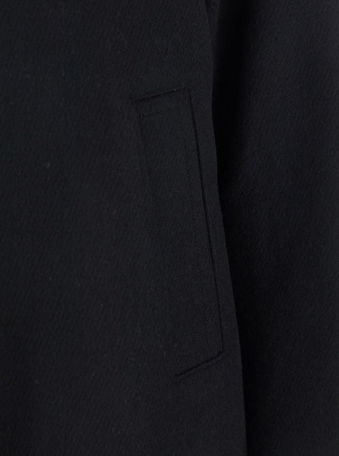 Regards Black Jacket with Front Zip Closure in Wool Blend Man Nylon Outerwear