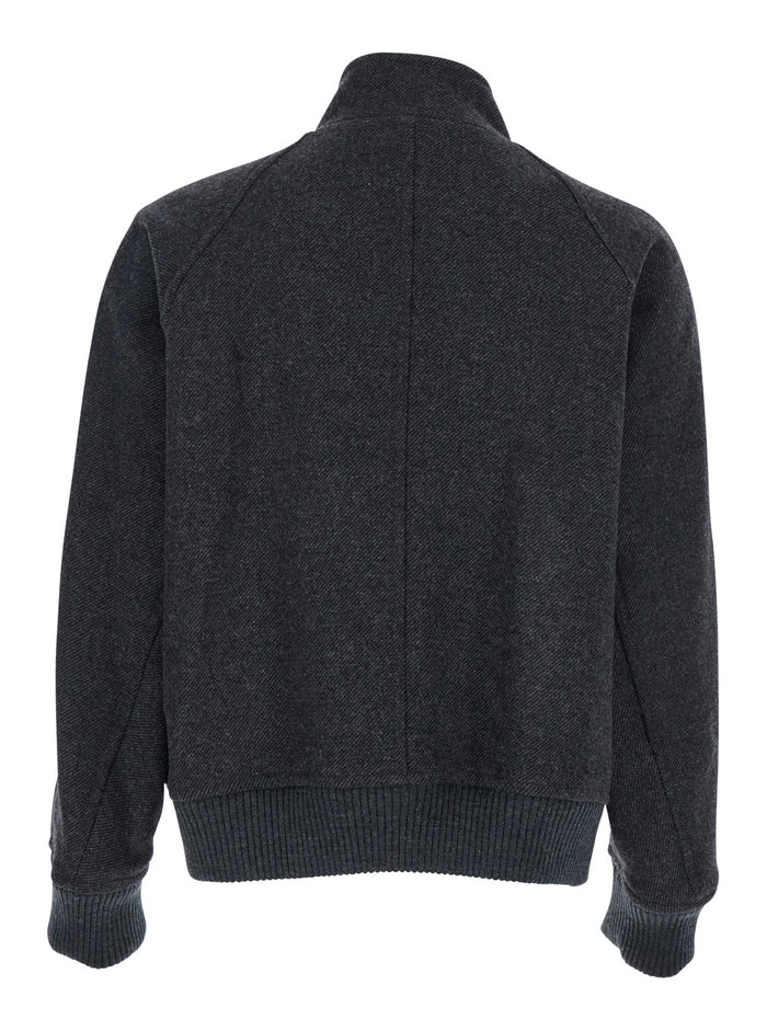 Regards Grey Jacket with Front Zip Closure in Wool Blend Man Polyester Arcrylic Nylon Outerwear